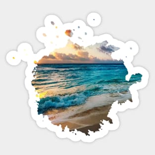 Splash Silhouette Ocean Sticker